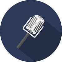 Grey microphone, illustration, vector on a white background.