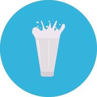 Full glass of milk, illustration, vector on a white background.