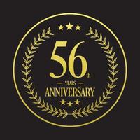 Luxury 56th anniversary Logo illustration vector.Free vector illustration Free Vector