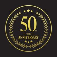 Luxury 50th anniversary Logo illustration vector.Free vector illustration Free Vector