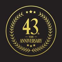 Luxury 43rd anniversary Logo illustration vector.Free vector illustration Free Vector