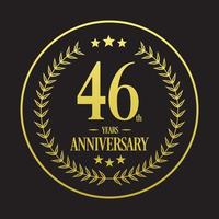 Luxury 46th anniversary Logo illustration vector.Free vector illustration Free Vector