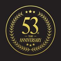 Luxury 53rd anniversary Logo illustration vector.Free vector illustration Free Vector