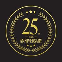 Luxury 25th anniversary Logo illustration vector.Free vector illustration Free Vector