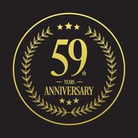 Luxury 59th anniversary Logo illustration vector.Free vector illustration Free Vector