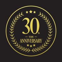 Luxury 30th anniversary Logo illustration vector.Free vector illustration Free Vector