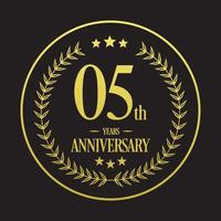 Luxury 05th anniversary Logo illustration vector.Free vector illustration Free Vector
