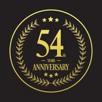 Luxury 54th anniversary Logo illustration vector.Free vector illustration Free Vector