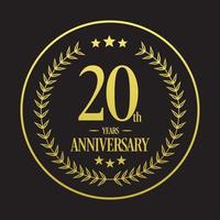 Luxury 20th anniversary Logo illustration vector.Free vector illustration Free Vector