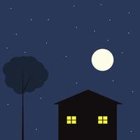 Night view, illustration, vector on a white background.