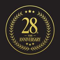 Luxury 28th anniversary Logo illustration vector.Free vector illustration Free Vector