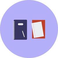 Purple notebook, illustration, vector on a white background.