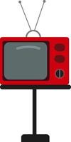 Old red TV, illustration, vector on a white background.