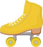 Zapatos de rodillos amarillos, ilustración, vector sobre fondo blanco.