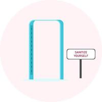 Sanitizer door, illustration, vector on a white background.