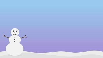 christmas template background with smiling lonely snowman vector