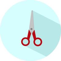 Red scissors, illustration, vector on a white background.