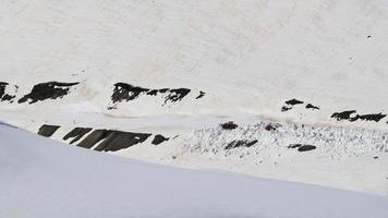 8K Snow plow at work and plowing snow from road video