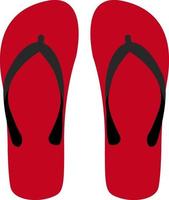 Red slippers, illustration, vector on a white background.