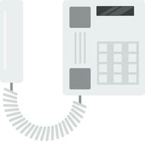 Old white telephone, illustration, vector on a white background.