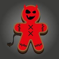 Creep it Real - Halloween Voodoo doll gingerbread man labels design.Halloween dessert. Trick or treat vector