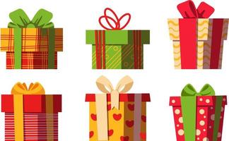 Vector set of different gift boxes.