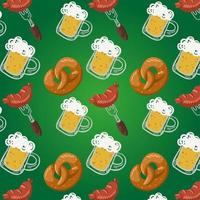 Oktoberfest elements pattern. Oktoberfest concept with bavarian characters. vector