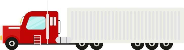 Big truck, illustration, vector on a white background.