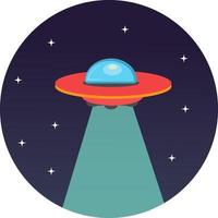 ovni espacial, ilustración, vector sobre fondo blanco.