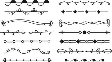 divisores de texto dibujados a mano y elementos gráficos. diseños florales vectoriales. ornamento vector