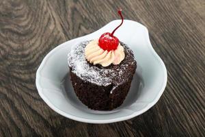 Cupcake with cherry photo