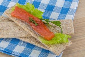 Crispbread with salmon photo