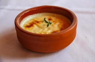 Creme brulee in the bowl photo