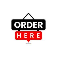 Order here sign logo design vector template