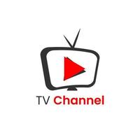 TV channel button logo design vector template