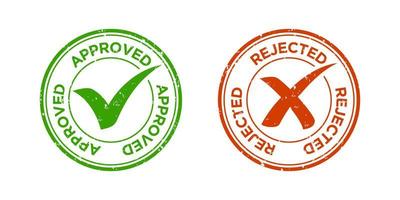 Approved and rejected stamp, design element suitable for websites, print design or app vector