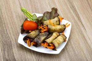 Eggplant rolls with carrot photo