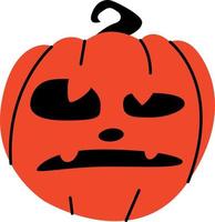 Halloween pumpkin with scary face vector