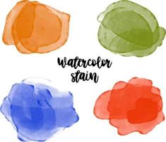 Rainbow colors watercolor paint stains vector backgrounds set