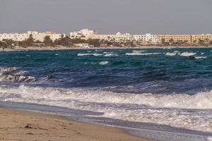 Scene at mediterranean beach resort in Tunisia. photo