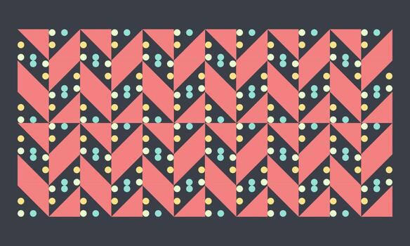 fondo de patrón geométrico bauhaus. fondo geométrico de moda con estilo bauhaus. fondo geométrico con triángulo, círculo y rectángulo. fondo geométrico moderno sin costuras. vector