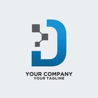 D letter logo and symbol vector template