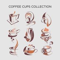 Cups company logo design ideas set vector