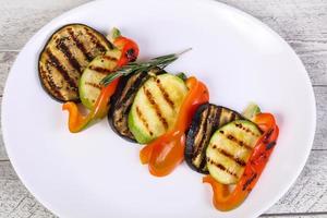 Grilled vegetables - eggplant, zucchini and pepper photo