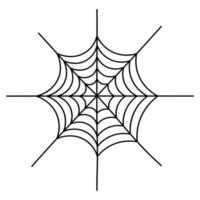 Spider web. Silhouette. A sticky victim trap. Intricate network. Hunter's ambush. Thin thread.Halloween symbol. All Saints' Day. vector