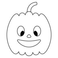 Pumpkin. Smiling facial expression. Sketch. Halloween symbol. Nice grimace. Jack-lantern. Doodle style. All Saints Day. vector