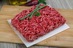 Minced beef meat photo