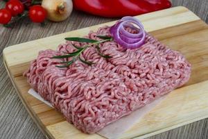 Raw minced pork meat photo