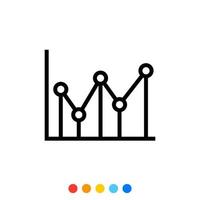 Graph chart icon, Vector and Illustration.