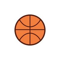 pelota de baloncesto con diseño plano sobre un fondo blanco, vector. vector